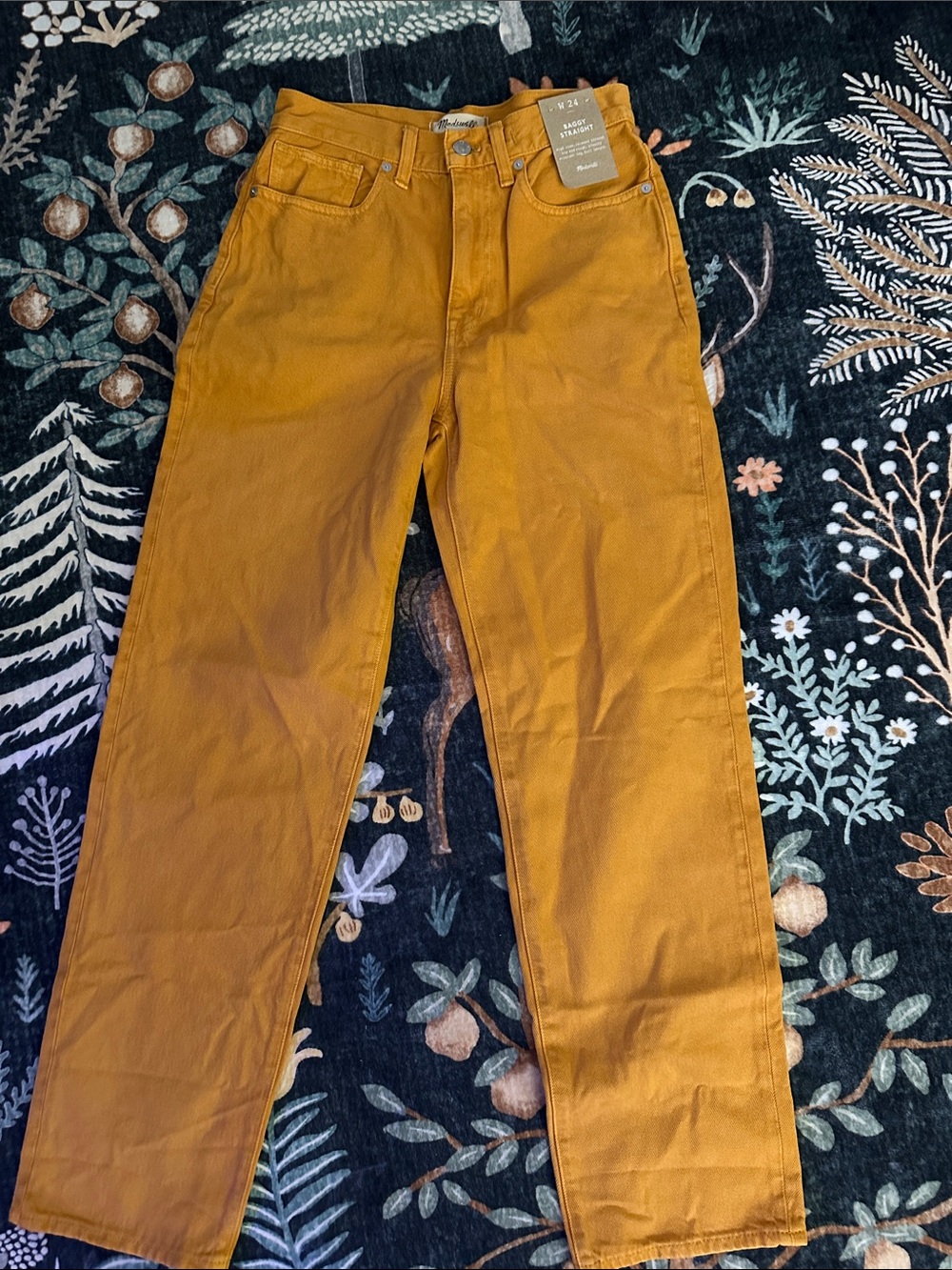 Madewell High-Rise Jeans in Mustard Orange